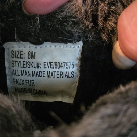 Totes Eve Winter Snow Boot Black Quilted Faux Fur Trim Size 8 - Picture 7 of 7